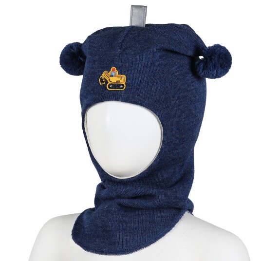 Kivat Balaclava i Ull Gravemaskin Jeansblå 2 (2 4år)