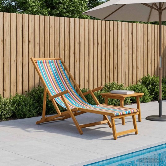 vidaXL Sammenleggbar solstol 3 Posisjon Solid Eucalyptus Tre