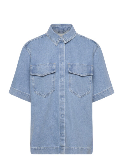 ONLY Onlsophie Oversize S/S Dnm Shirt Blue XS ONLY Onlsophie Oversize S/S Dnm Shirt Blue XS
