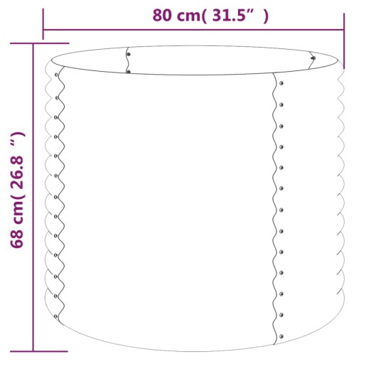 vidaXL Plantekasse pulverlakkert stål 80x80x68 cm grå vidaXL Plantekasse pulverlakkert stål 80x80x68 cm grå
