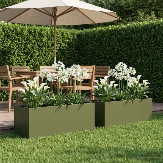 vidaXL Hageblomsterpotte 2 stk. Olivengrønn 80 x 30 x 30 cm
