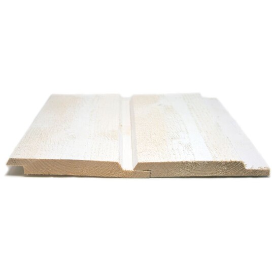 G3 Gausdal Treindustrier Kledning Profilert Malt Gran 19x148 mm Dobbelfals Buer Klasse 1 Eggehvit