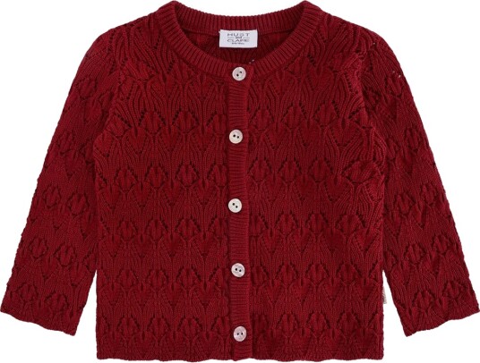 Hust and Claire Cardigan   Strikk   HCCilja   Teaberry m. Hulmøn   Hust and Claire   62   Cardigan   Rød