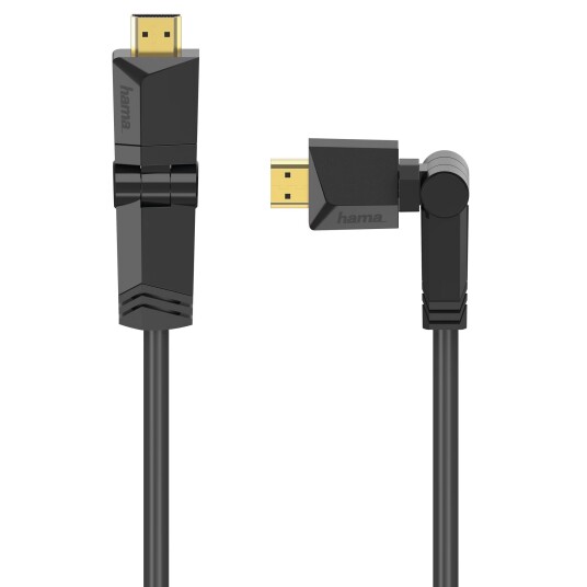 Hama 3m Roterbar HDMI-kabel Høyhastighet Svart for 4K Ultra HD