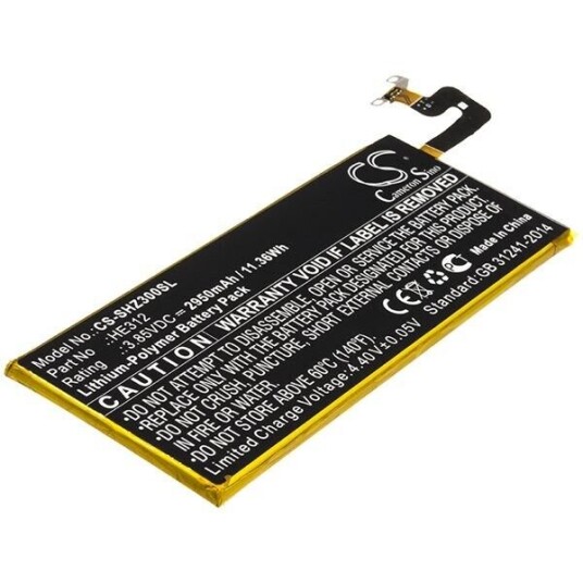 Sharp L900S batteri (2950 mAh 3.85 V, Sort)