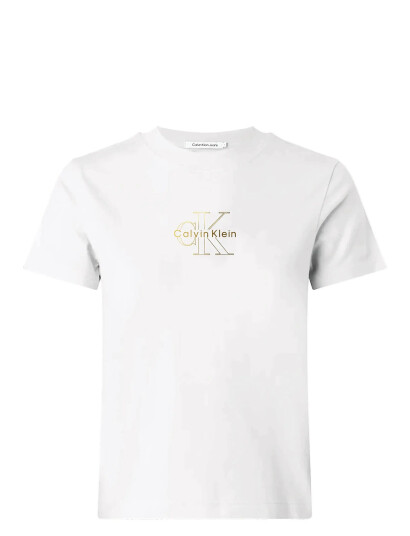 Calvin Klein Jeans Ss Classic Foil Monologo Tee White L