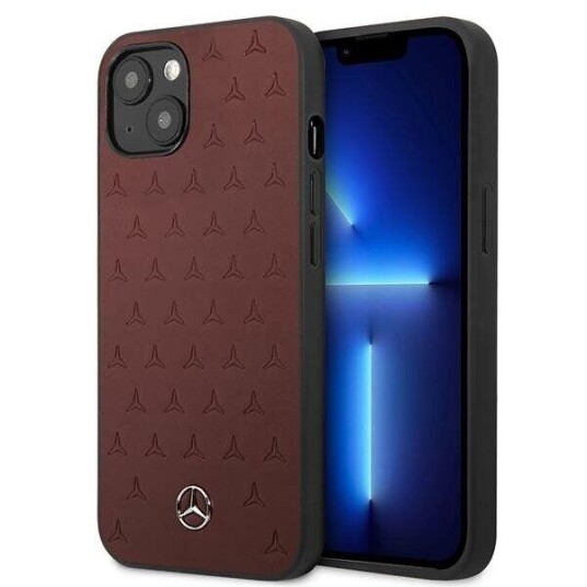 Mercedes Hardcase Skinndeksel til iPhone 13 Mini med Stjernemønster - Rød