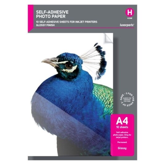 Luxorparts Selvklebende fotopapir A4 10-pk. Luxorparts Selvklebende fotopapir A4 10-pk.