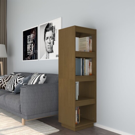 vidaXL Bokhylle/romdeler honningbrun 40x35x135 cm heltre furu vidaXL Bokhylle/romdeler honningbrun 40x35x135 cm heltre furu