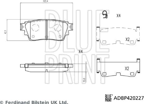BLUE PRINT ADBP420227 Bremseklosser