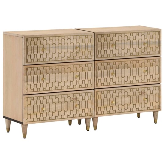 Sideskap 2 stk 60x33x75 cm heltre mango 8721012191709