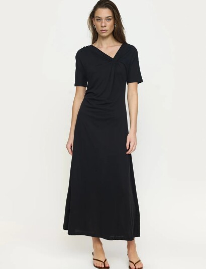 Soft Rebels Srella Drape Dress Black L Soft Rebels Srella Drape Dress Black L