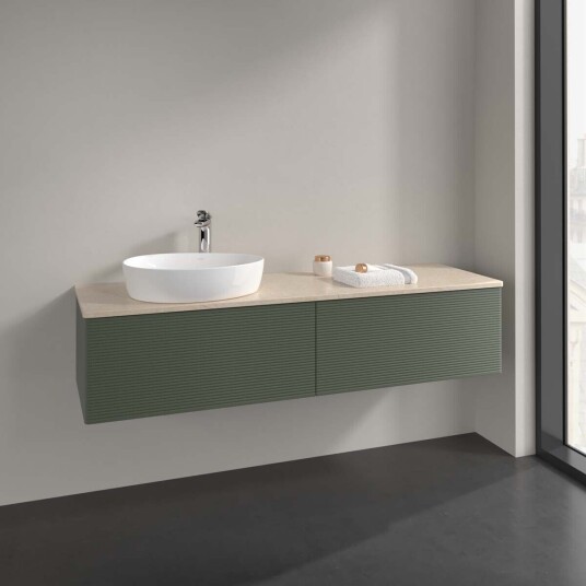 Villeroy & Boch  Antao Servantskap med 2 skuffer 160x50x36 cm m/lys Grønn Matt/Crème
