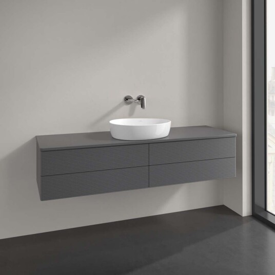 Villeroy & Boch Antao Servantskap med 4 skuffer 160x50x36 cm u/lys Antrasitt Matt Villeroy & Boch Antao Servantskap med 4 skuffer 160x50x36 cm u/lys Antrasitt Matt