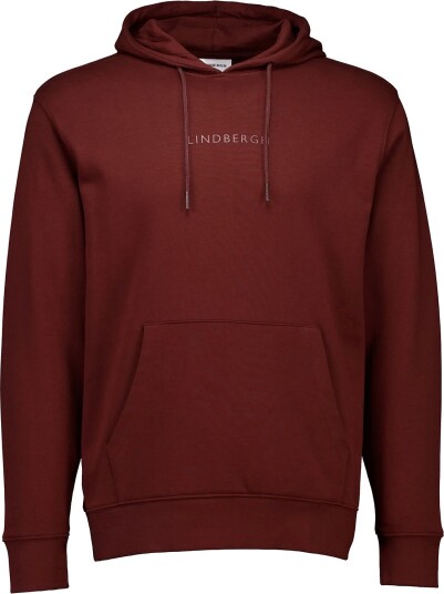 Lindbergh Logo Chest Print Hoodie Sweat Burgundy S