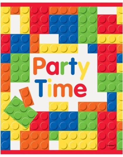6 stk Godteposer/Partybags med Byggeklossetema Building Blocks Birthday