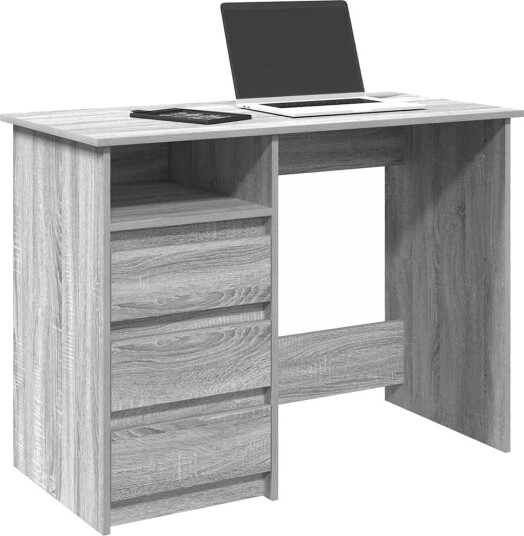 Skrivebord grå sonoma 102x50x75 cm konstruert tre