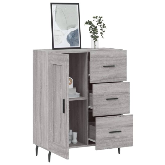Skjenk grå sonoma 69,5x34x90 cm konstruert tre
