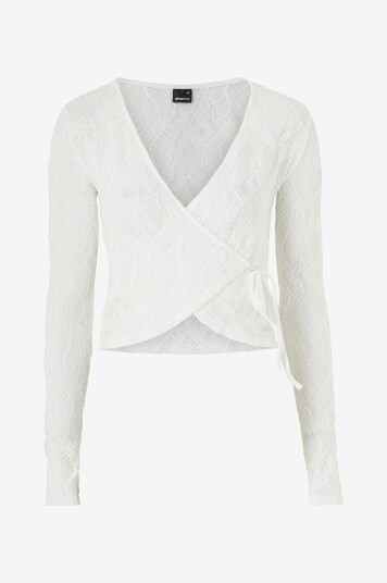 Gina Tricot Blondetopp Lace Wrap Top Hvit