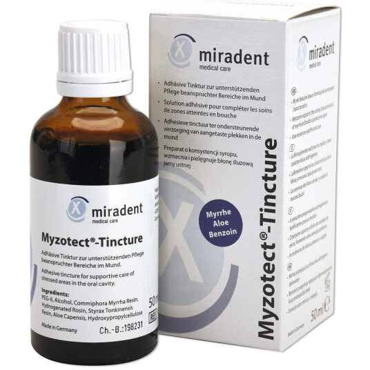 Myrratinktur Styrk slimhinnen Miradent Myzotect-tinktur 50 ml. Myrratinktur Styrk slimhinnen Miradent Myzotect-tinktur 50 ml.