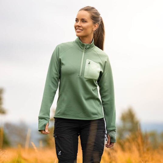 Revolutionrace Herre Overdeler Fleece & midlayers Evolution Half zip Stretch Fleece Herre Terracotta Brown S
