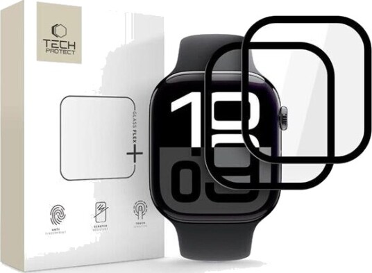 Tech-Protect Glass Flex+ 2-Pack Hybrid Skjermbeskytter for Apple Watch 10 46mm - Svart Tech-Protect Glass Flex+ 2-Pack Hybrid Skjermbeskytter for Apple Watch 10 46mm - Svart