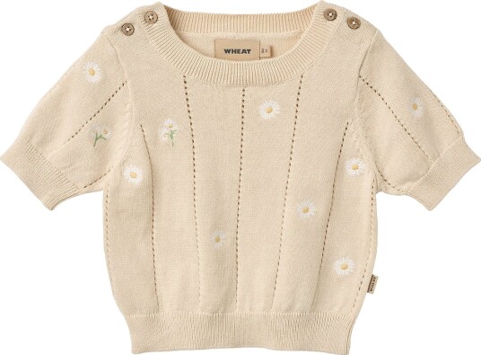 Wheat T skjorte Strikk/Hullmønster Malvina Sandshell White Wheat 62 T skjorte Beige