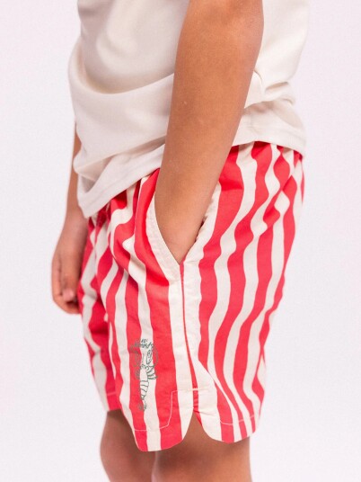 Swim Essentials Badebukse Lobster Stripe Beige/Red 122 128