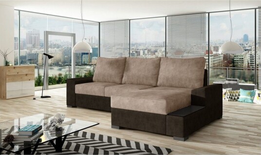 Seksjon Eltap Negro 245x165x90 cm Dora 28 Dora 21 Mørk brun Beige Høyre
