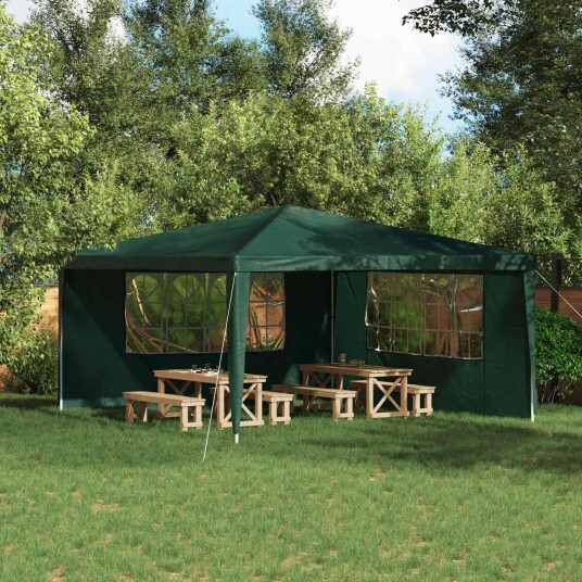 vidaXL Party Telt Sidevegg 2 stk. 400 x 195 cm Grønn PE og stål