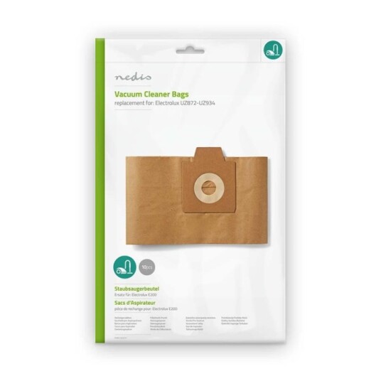 Nedis Støvsugepose 10 stk. Papir Mest solgt for: Electrolux Brun Nedis Støvsugepose 10 stk. Papir Mest solgt for: Electrolux Brun