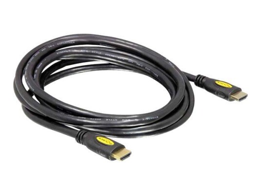 Delock HDMI-kabel 5 m Hankjønn til Hankjønn Grå/Svart