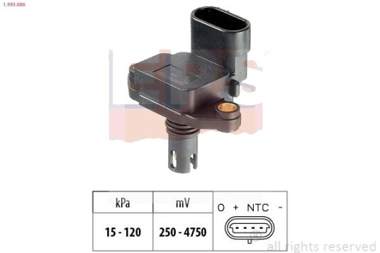 Lufttrykksensor, høydetilpasning EPS 1.993.086