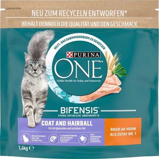 Purina One tørrfôr ONE Dual Nature til spesialpris Coat & Hairball 750 g 1.4 kg 1.4 kg