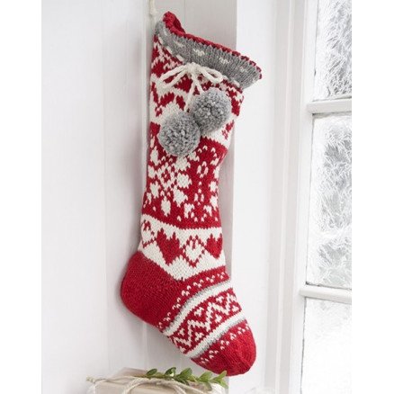 Sweet Treasures by DROPS Design Julestrømpe Strikkeoppskrift 37x15 cm