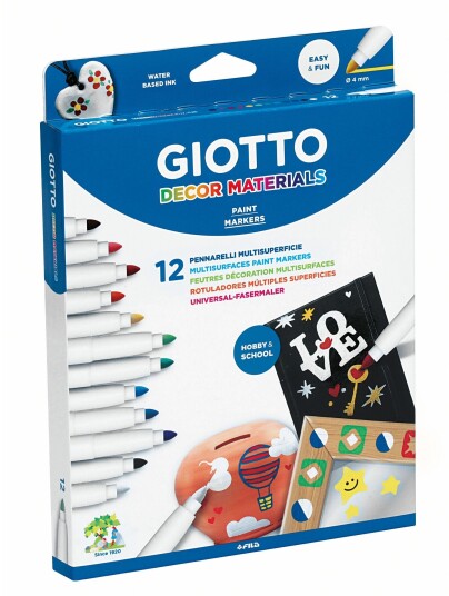 Giotto Decor Materials Fiberpenner 12-pack Flerfarget