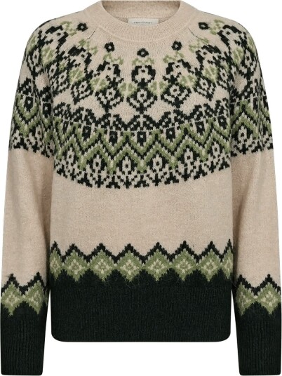 FREE/QUENT Fqmerla Pullover MOONBEAM W. DEEP FOREST M FREE/QUENT Fqmerla Pullover MOONBEAM W. DEEP FOREST M