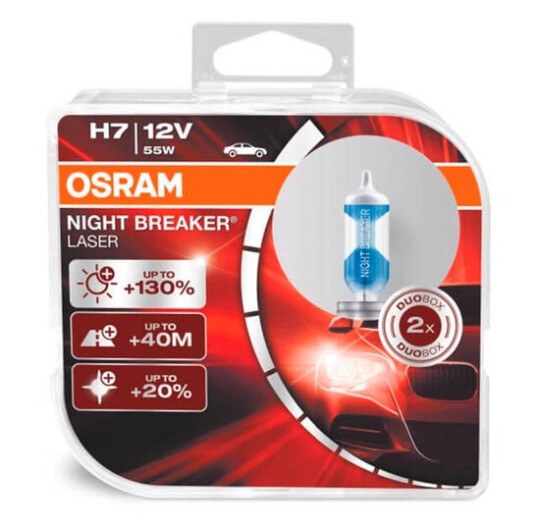Osram H7 12 volt 55 watt Night Breaker Laser 2pk