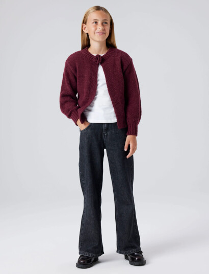 name it Nkfroxanne Ls Knit Card Burgundy 122-128