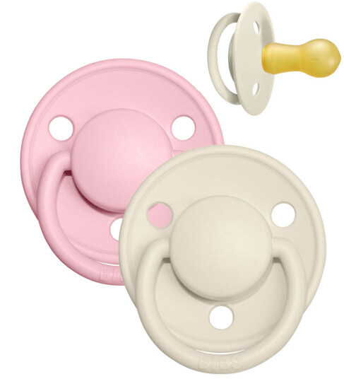 BIBS® Smokk De Lux Ivory/Babyrosa fra 6 måneder, 2 stk.