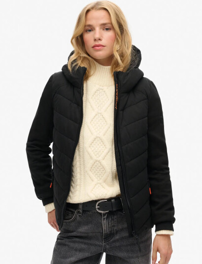 Superdry Hood Storm Hybrid Padded Jkt - Black - 14 Superdry Hood Storm Hybrid Padded Jkt - Black - 14