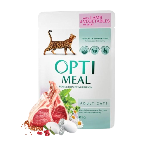 Adult & Senior Lamb & Veggies Våtfôr Til Katt 12 X 85 G Katt Kattefôr Våtfôr Optimeal