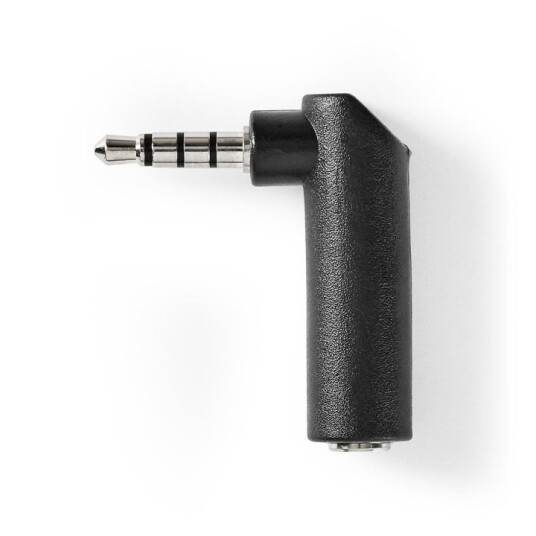 Nedis 3,5 mm Stereo Lydadapter Vinklet 90° Metall Sort - 10 stk