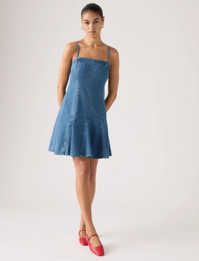 Levi"s® Denim Godet Dress Godet All Da Blue L