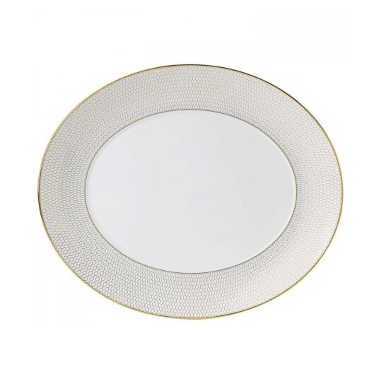 Wedgwood Arris ovalt serveringsfat hvit
