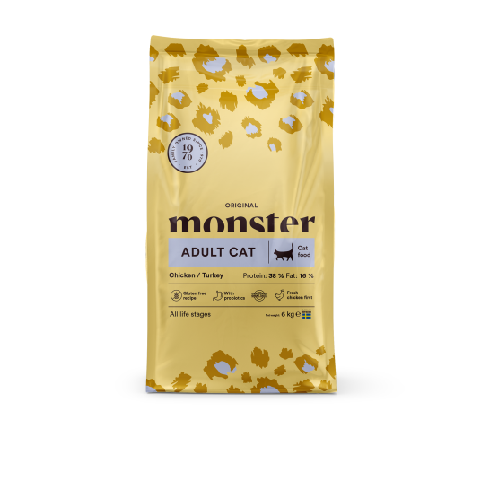 Monster Pet Food Tørrfôr til katt Original Kylling & Kalkun 6 kg - Fullfôr for voksne katter