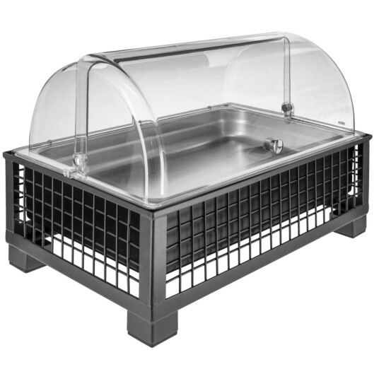VEGA Buffetsystem komplett Portland 6,5 cm rustfritt stål GN 1/1; Størrelse GN 1/1, 55.4x35.2x33.7 cm (LxBxH); Antrasitt/Transparent/Stålgrå; Rektangulær