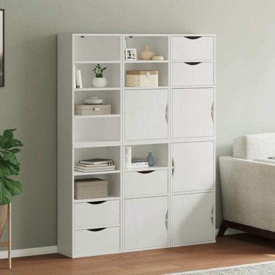 Sideskap 6 stk ODDA hvit 40x24x79 cm heltre furu
