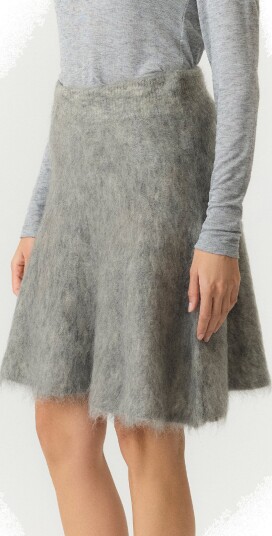 Y.A.S Tilde High Waist Mohair Blend Knit Skirt Grå XL
