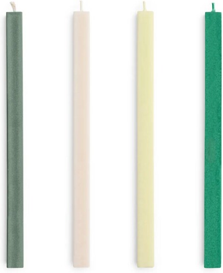 HAY Square Candle lys mix 4 pack Greens whites